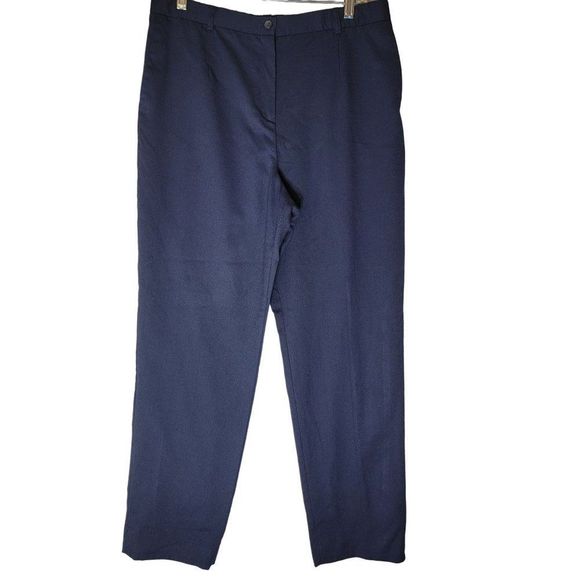 Pendleton Virgin Wool Dress Pants Trousers Women12 Navy Blue Flat Front Pockets - Picture 1 of 12